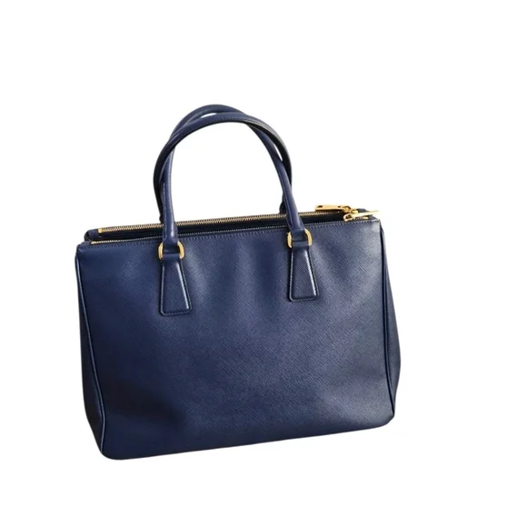 Authentic Prada Navy Blue Leather Tote Bag - Picture 3 of 13